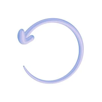 3D arrow round frame pointer icon minimalist style illustration. isolated on Stockillustratie