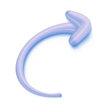 3D arrow round frame pointer icon minimalist style illustration. isolated on Stock Illustration