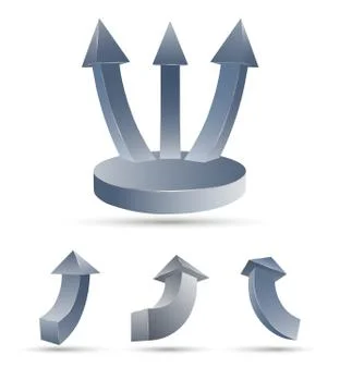 3D arrow set Stock Illustration