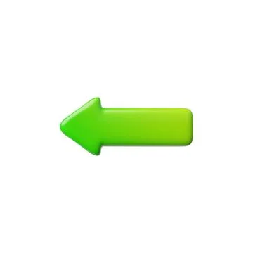 3D arrow sign. Vector illustration of green pointer indicating direction. Stock Illustration