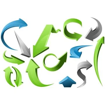 3d arrow signs Stock Illustration