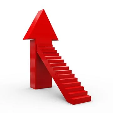 3d arrow stair Stock Illustration
