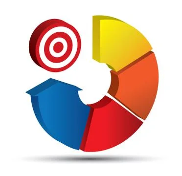 3D arrow step to target Stock Illustration