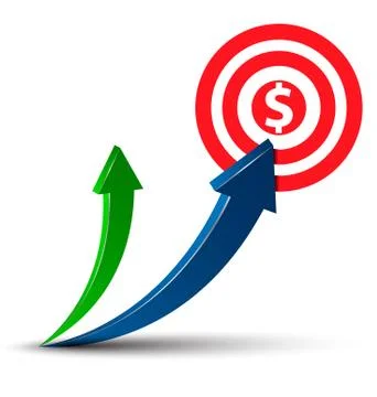 3D arrow to target Stock Illustration
