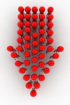 3d arrow which are made up of 3d persons Illustrazione stock