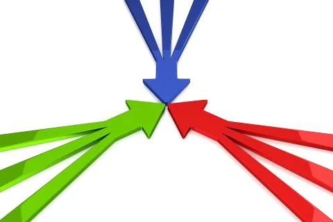 3D Arrows - 3 in 1 - Green / Red / Blue Stock Illustration