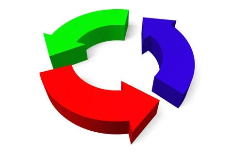 3D arrows concept - teamwork Illustrazione stock