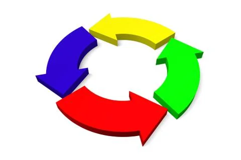 3D arrows concept - teamwork Illustrazione stock