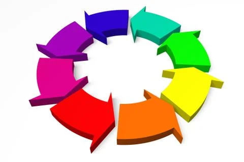 3D arrows concept - teamwork Illustrazione stock