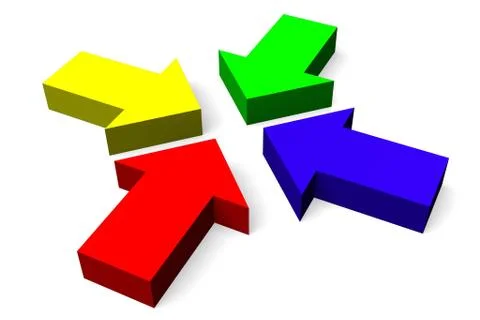 3D arrows concept - teamwork Illustrazione stock