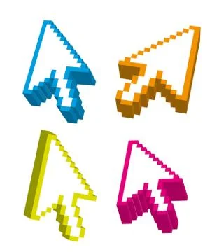 3d arrows cursor over white background. vector Stock Illustration