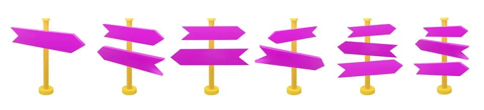 3D arrows direction set. Vector stock illustration pack isolated on white Stock Illustration