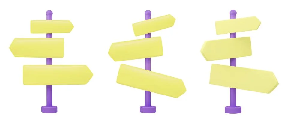 3D arrows direction set. Vector stock illustration pack isolated on white Stock Illustration