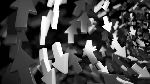 3D arrows flying in a circle, concept of corporate business and stock market Stock Footage 253836603