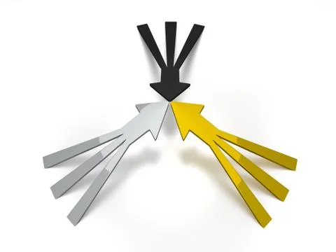 3D Arrows - Gold / Silver / Black Stock Illustration