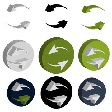 3D arrows isolated  on white background Stock Illustration