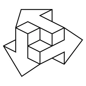 3d arrows isometry direction of side of the world, vector three dimensional 3D Stock Illustration