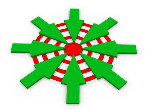 3d arrows on target Stock Illustration