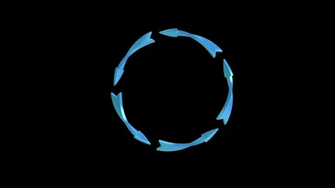 3D Arrows Twisting Rotating And Making A Circle Stock Footage 292337959