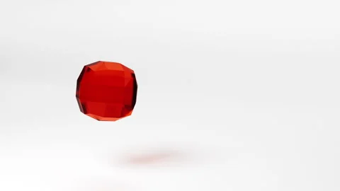 3d art geometric shape animation background with white copy space. Looping video Video stock 280539898