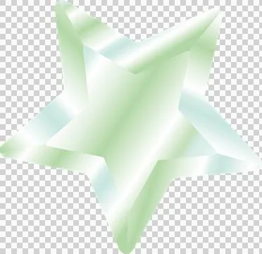 3D art showing star floating on transparent background with green-white gradient Illustration
