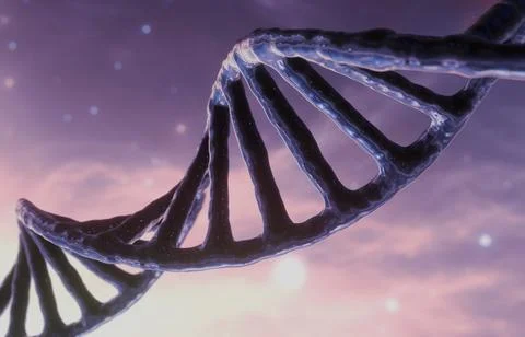 3d artificial DNA molecule helix, biotech genetic engineering Stock Illustration