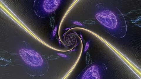 3D Artificial Intelligence Brain and Technology Background, Loop Stock Footage 242594470