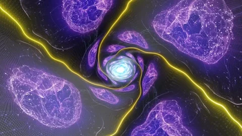 3D Artificial Intelligence Brain and Technology Tunnel Animation Background, Loo Stock Footage 249294575