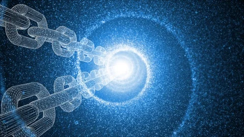 3d artistic digital chains rotation background Stock Footage 121062652