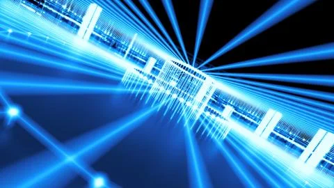 3d asbtract technology background. Circular structure with bright elements an Stock Illustration