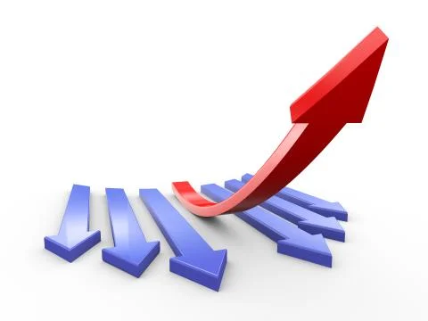 3d ascending red arrow Stock Illustration