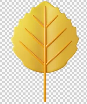 3D Aspen leaf icon in yellow color Иллюстрация