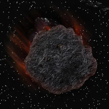 3D Asteroid in the space Stock Illustration