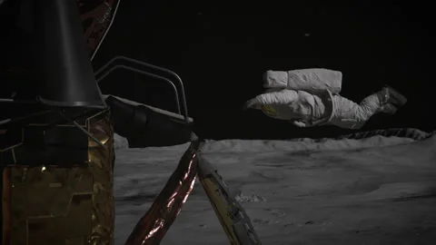 3D Astronaut and zero gravity in an advertising shot Stock Footage 289834029