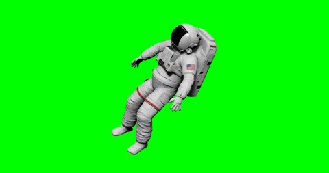 3D astronaut animation on green background. Stock Footage 200961118