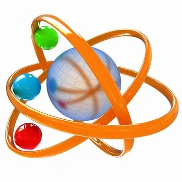 3d atom 3d atom isolated on white background Copyright: xZoonar.com/Sergii... Stock Photos