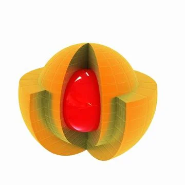 3d atom. Abstract model 3d atom isolated on white background. Abstract mod... Stock Photos