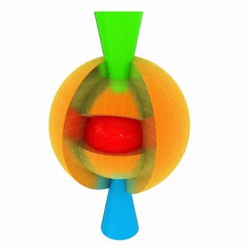 3d atom. Abstract model 3d atom isolated on white background. Abstract mod... Stock Photos