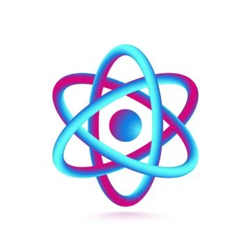 3D Atom Isolated on White Background. Vector illustration Stock Illustration