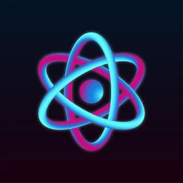 3D Atom Structure. Vector illustration Stock Illustration
