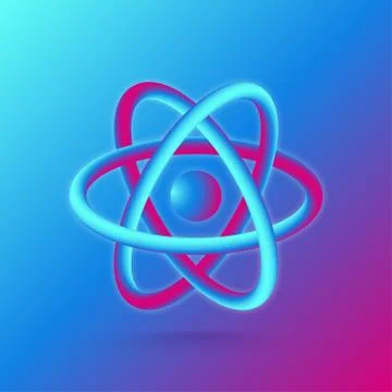 3D Atom Structure. Vector illustration Stock Illustration