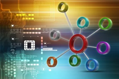 3d atomic circle Stock Illustration