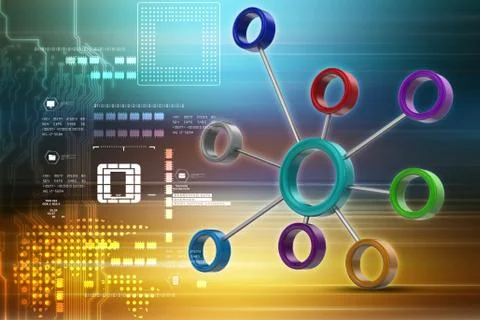 3d atomic circle Stock Illustration