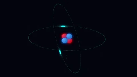 3D atomic structure animation showing nucleus of protons and neutrons Stock Footage 342338005