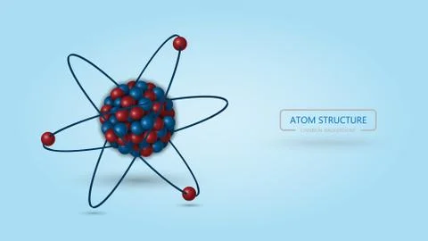 3d atomic structure, chemical background, vector illustration Stock Illustration