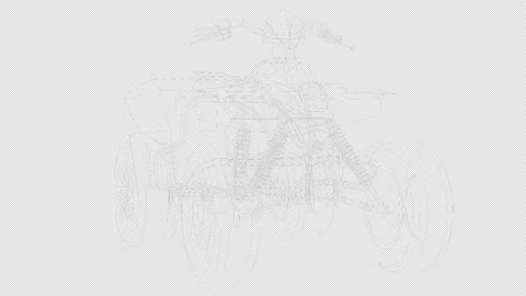 3D ATV wireframe 4K Stock Footage 196823337