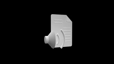 3D Audio Document Icon on Black Background Communicating Sound 스톡 동영상 341921652