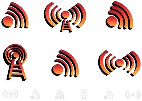 3d audio icons Stock Illustration