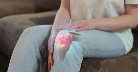 3d augmented reality animation joint and knee pain. Close up of knee and Joint Stock-Footage 269226446