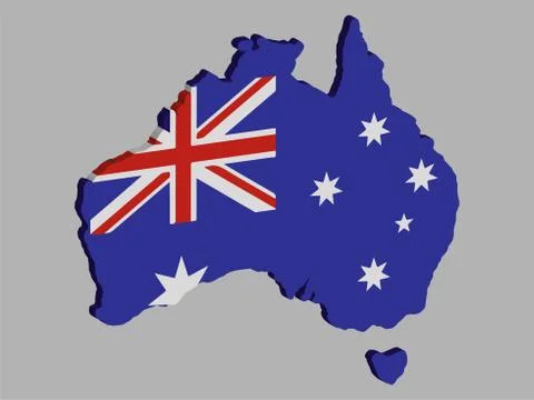 3D Australia flag map Vector illustration Ilustración de archivo